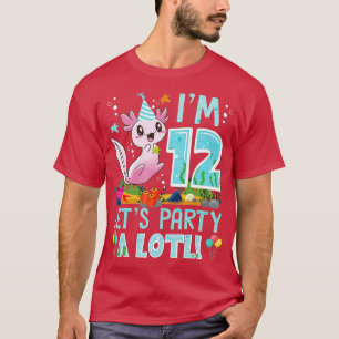 12 Years Old Axolotl Lover 12th Birthday Party Boy T-Shirt