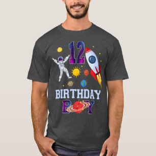12 Years Old Birthday Astronaut Boy 12th Birthday T-Shirt
