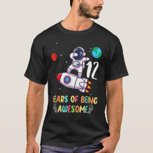 12 Years Old Birthday Boy Astronaut Space 12th Bir T-Shirt