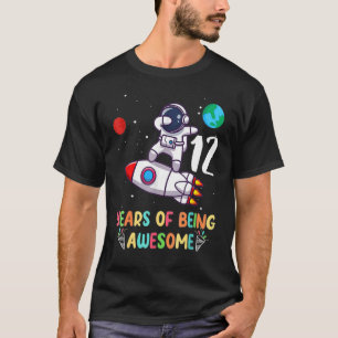 12 Years Old Birthday Boy Astronaut Space 12th Bir T-Shirt