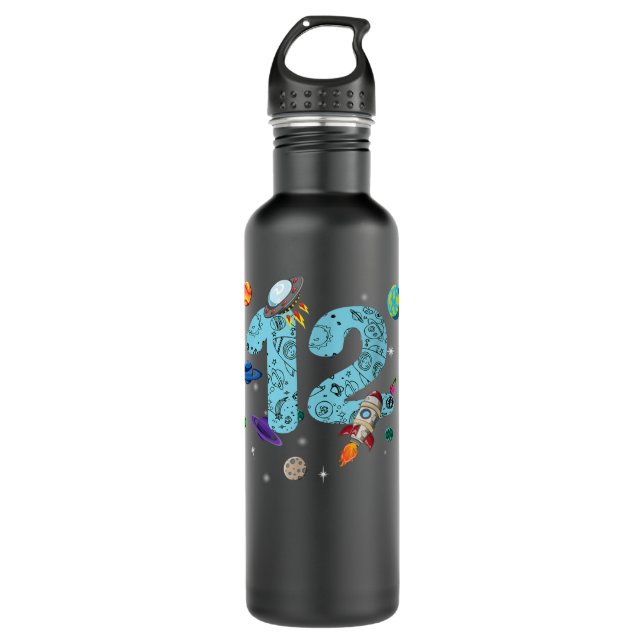 12 Years Old Birthday Boy Gifts Space 12th Birthda 710 Ml Water Bottle (Front)