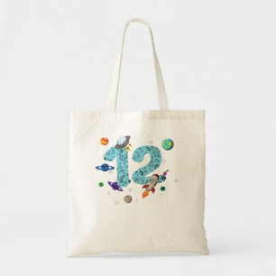 12 Years Old Birthday Boy Gifts Space 12th Birthda Tote Bag
