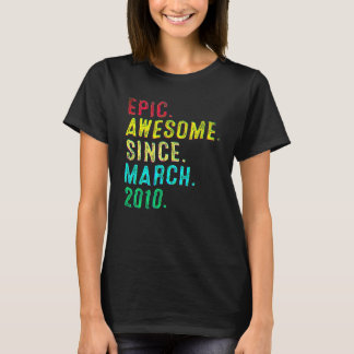 12 Years Old Epic Awesome Since March 2010 12th Bi T-Shirt