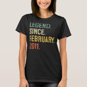 12 Years Old Gifts Legend Since February 2011 12th T-Shirt