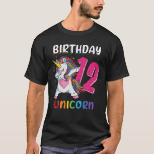 12 Years Old Girl Dabbing Unicorn 12Th Birthday Un T-Shirt