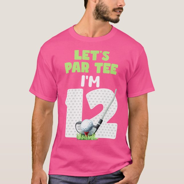 12 Years Old Golf Theme 12Th Birthday Sport Party T-Shirt (Front)