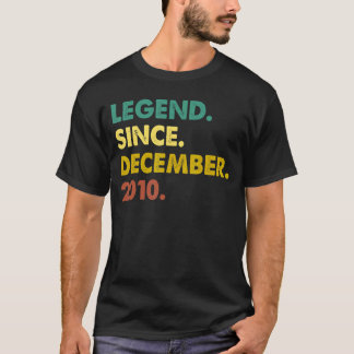 12 Years Old  Legend Since December 2010 12th Birt T-Shirt