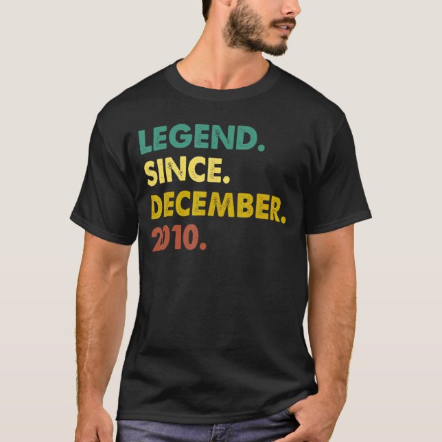 12 Years Old  Legend Since December 2010 12th Birt T-Shirt (Front)