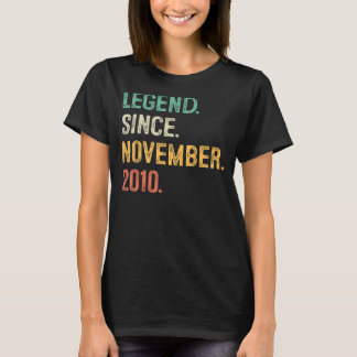 12 Years Old  Legend Since November 2010 12th Bday T-Shirt