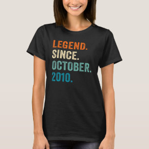 12 Years Old  Legend Since October 2010 12th Bday  T-Shirt
