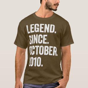 12 Years Old Legend Since October 2010 12th Birthd T-Shirt