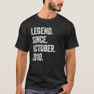 12 Years Old Legend Since October 2010 12th Birthd T-Shirt