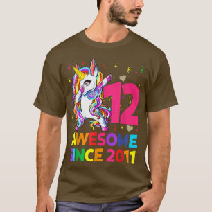 12 Years Old Unicorn Dabbing 12th Birthday Girl Un T-Shirt