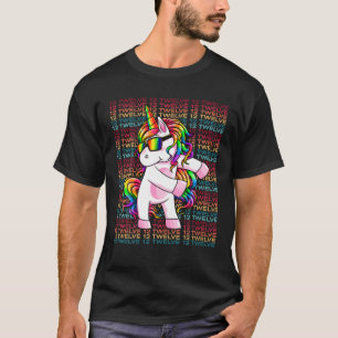 12 Years Old Unicorn Flossing 12Th Birthday Unicor T-Shirt