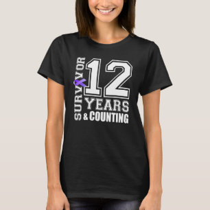 12 Years Survivor I Wear Purple Ribbon Lupus Aware T-Shirt