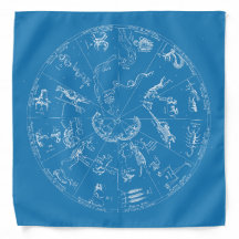 12 Zodiacs Vintage Chart Bandanas