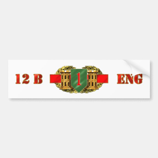 12B 1st Infantry Division Bumper Sticker (Front)