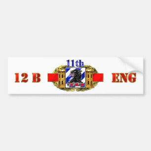 12B 3rd ID 11th Engineer Battalion Bumper Sticker