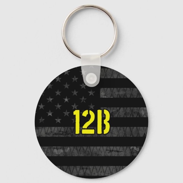 12B Combat Engineer Subdued American Flag Key Ring (Front)