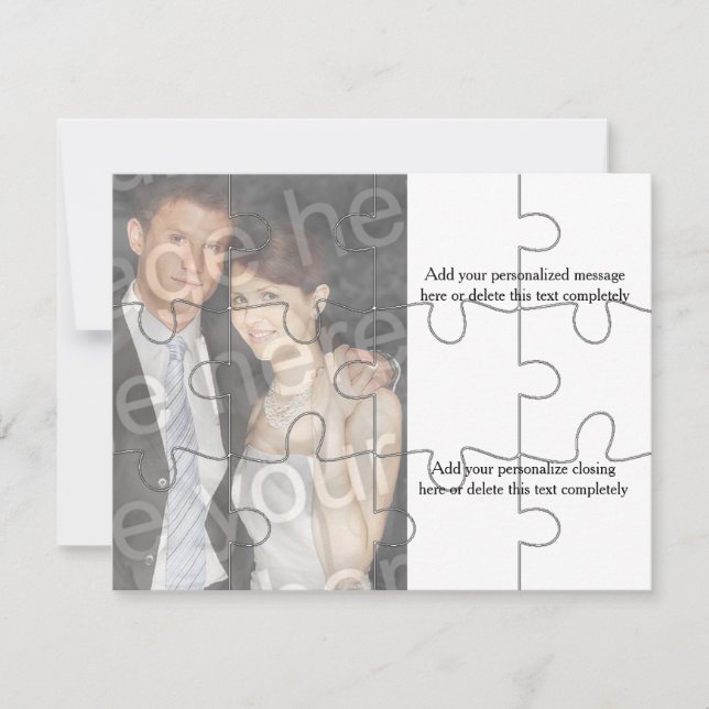 12pc Custom Photo "Mock" Puzzle Horizontal Invite (Front)