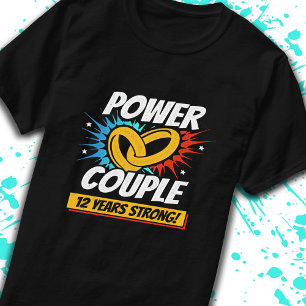 12th Anniversary Married Couples 12 Years Strong T-Shirt
