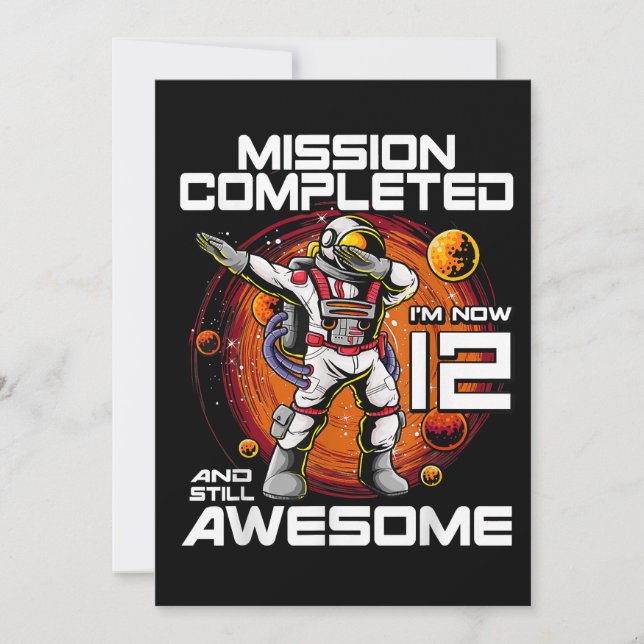 12th Birthday Astronaut 12 Years Old Outer Space B Save The Date (Front)