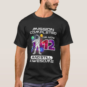 12th Birthday Astronaut Space 12 Years Old Bday T-Shirt