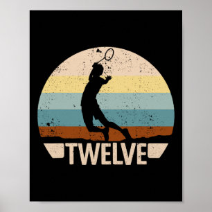 12th Birthday Badminton 12 Years Badminton Boys Ba Poster