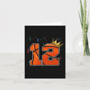 12th Birthday Basketball Big Number 12 Year Old Bo Card