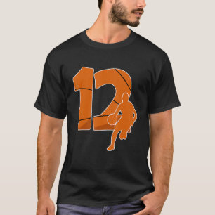 12th Birthday Basketball Big Number 12 Year Old Bo T-Shirt