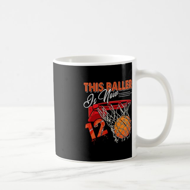 12th Birthday Basketball  Fun 12 Years Old Kids Gi Coffee Mug (Right)