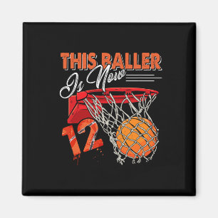 12th Birthday Basketball  Fun 12 Years Old Kids Gi Magnet
