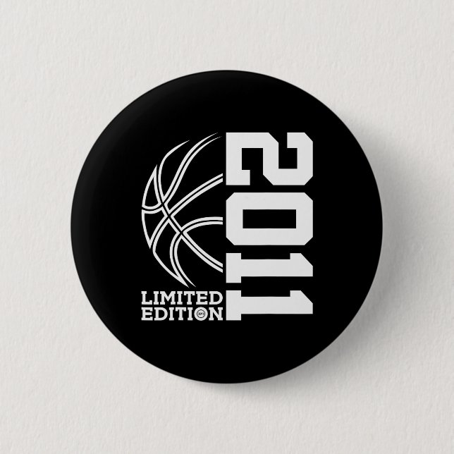 12th Birthday Basketball Limited Edition 2011  6 Cm Round Badge (Front)