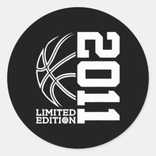 12th Birthday Basketball Limited Edition 2011  Classic Round Sticker