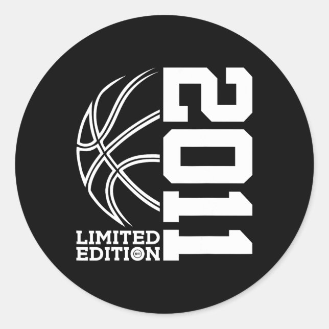 12th Birthday Basketball Limited Edition 2011  Classic Round Sticker (Front)