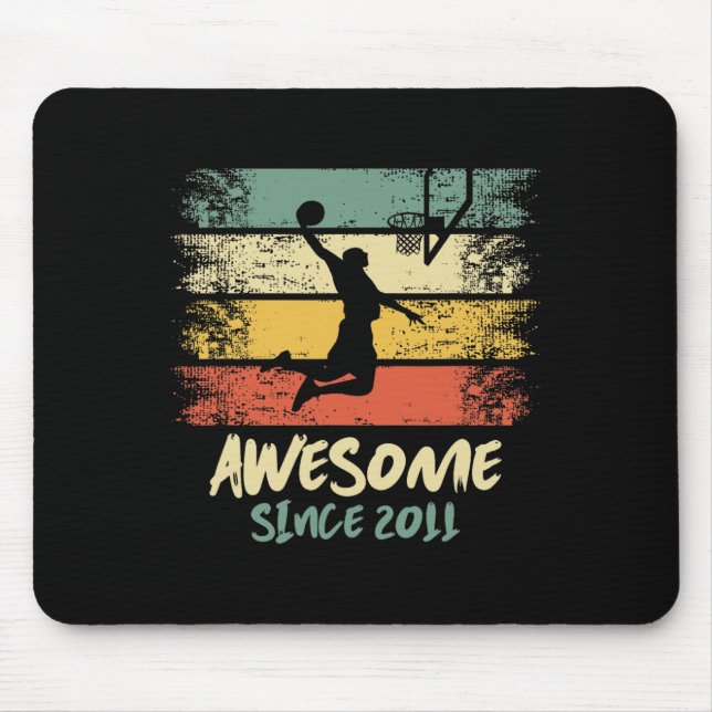 12th Birthday Basketball Player Awesome Since 2011 Mouse Mat (Front)