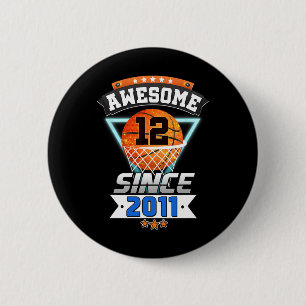12th Birthday Basketball Player Awesome Since 201 6 Cm Round Badge