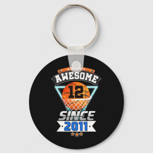 12th Birthday  Basketball Player Awesome Since 201 Key Ring