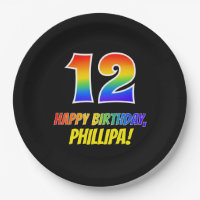 12th Birthday: Bold, Fun, Simple, Rainbow 12