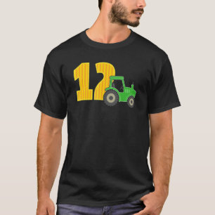 12th Birthday Boy 12 Year Old Farm Truck Tractor P T-Shirt
