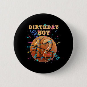 12th Birthday Boy 12 Years Old Sketll Players Team 6 Cm Round Badge