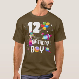 12th Birthday Boy Astronaut Space 12 Years Old Roc T-Shirt