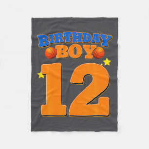 12th Birthday Boy Basketball 12 Year Old Kid Fleece Blanket