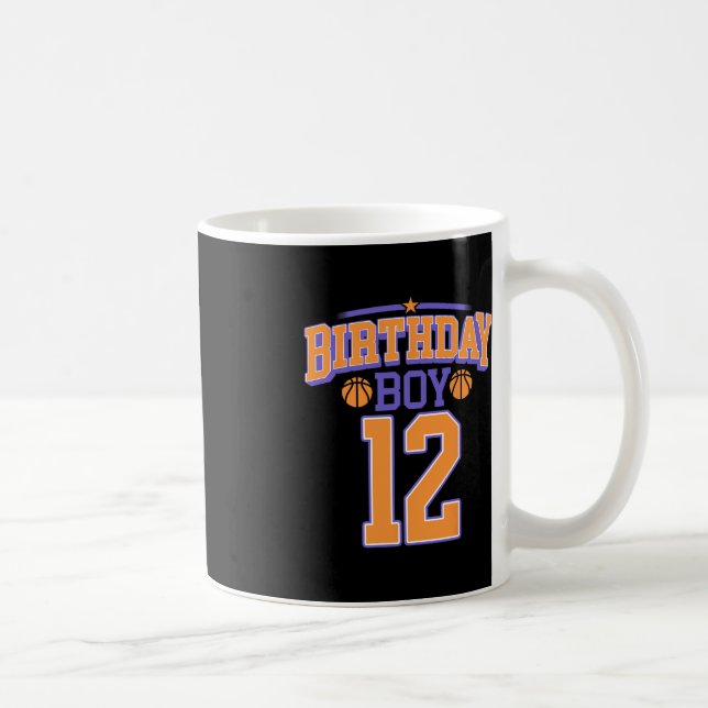 12th Birthday Boy Basketball Lover 12 Years Old Bd Coffee Mug (Right)