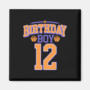 12th Birthday Boy Basketball Lover 12 Years Old Bd Magnet