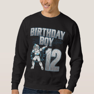 12th Birthday Boy Dabbing Robot 12 Years Old Bday Sweatshirt