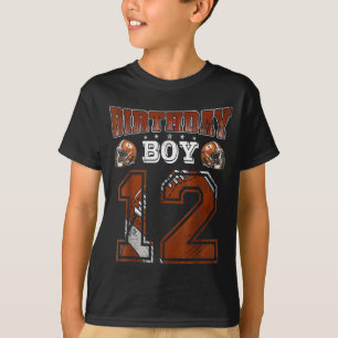 12th Birthday Boy Football Lover Theme 12 Years Ol T-Shirt