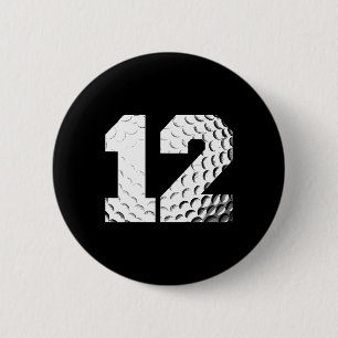 12th Birthday Boy Golf Player Golf 12 Years Old  6 Cm Round Badge