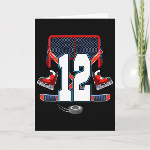 12th Birthday Boy Ice Hockey Theme 12 Year Old Par Card