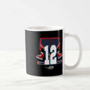 12th Birthday Boy Ice Hockey Theme 12 Year Old Par Coffee Mug